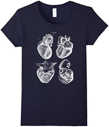 Womens Heart Grays Medical Diagram Chart Funny T-Shirt Medium Navy