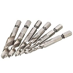 Yakamoz 6PCS Drill Tap Combination Bit Set HSS