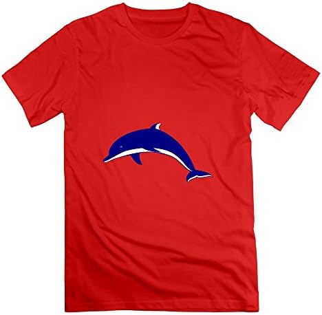 Ydjfgg Fgsf Gift Blue and White Dolphins Crew Neck T Shirts Short Sleeves Cotton For Men