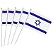 Hand Held Isreal Isreali Stick Mini Flag 50 Pack Round Top National Country Flags, Party Decorations Supplies For Parades, World Cup,Sports Events,International Festival (8.2 