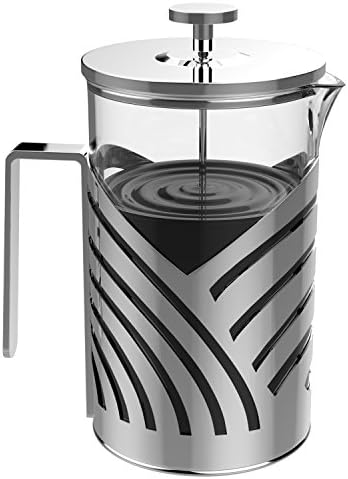 Inmount French Press Coffee Maker Tea Maker, Heavy Duty Stainless Steel and Heat-Resistant Borosilicate Glass Coffee Pot, 3 Level Filtration System, 28oz/800ml, For Home Office Camping Use