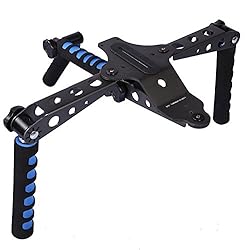 See pangshi DSLR Rig Movie Kit Shoulder Rig Mount Shoulder Support Pad for Video Camcorder Camera DV DSLR Cameras, Canon 5D MK II 7D 60D 600D (T3i), Nikon D7000 D5100 D3100,Sony A65 A55, DSR-PD198p Details