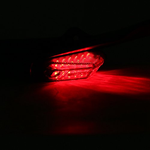 Motorcycle Rear Fender Tail Lights ORV Motorcycle LED Brake Lights Off - Road Motorcycle Tail Lights License Plate Lights (Red)
