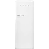 Smeg FAB28 50's Retro Style Top Freezer Refrigerator with 9.93 Cu Total Capacity, Multiflow Cooling System, Adjustable Glass Shelves 24-Inches, White Right Hand Hinge Made In Italy