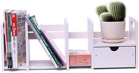 YUMU Desk Organizer with Extendable Storage and Drawer for Office and Home Bookshelf or File Compartments ZQ1006