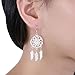 Sterling Silver Plated Dangle Earrings for Women Girls Dream Catcher Silver Drop Earring