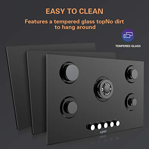 36" Builtin Gas Cooktop KUPPET QB5903 Gas Stove with 5 Booster Burners