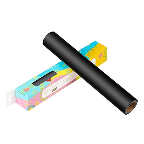 TransWonder Premium Heat Transfer Vinyl HTV Rolls for T Shirts 12in.x10ft, Iron on HTV Vinyl Compatible with Cameo Silhouette & Cricut (Black) - Thumbnail 5