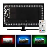 Luminoodle Professional Bias Lighting for HDTV, 15 Colors + 6500K True White LED TV Backlight, Adhesive RGB+W Strip Lights with Wireless Remote, Dimmer - Pro - XX-Large (60"-80" TV)
