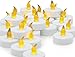 Flameless Tealight Battery Operated Candles - 24 Yellow Flickering Faux Tealights, Battery Operated Electric Lights, Fake Votive candle Light for Decorations, Luminary Bags and Parties by LED Lytes