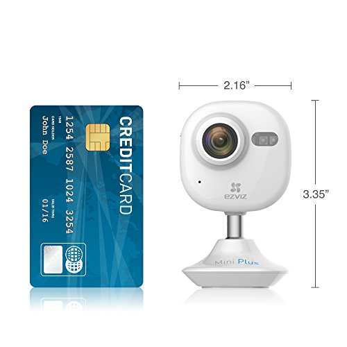 EZVIZ Mini Plus HD 1080p Wi-Fi Video Security Camera, 16GB MicroSD, Works with Alexa – White - Thumbnail 2