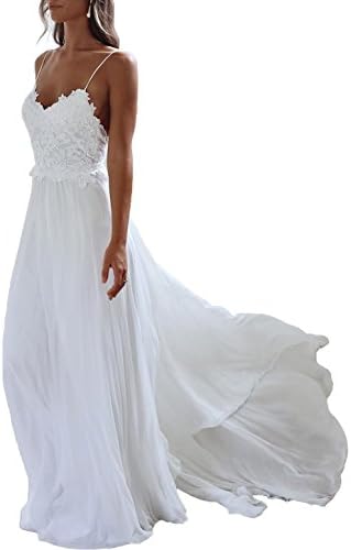 Yahmet Beach Wedding Dresses Backless with Spaghetti Boho/Bohemian Wedding Gowns Bridal Dresses 2017 Ivory 6