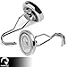 100 lbs Magnetic Hooks Heavy Duty Magnets - Key Holder Grill Apron Hanger Refrigerator Magnet Hangers Holders (2 Chrome Stainless Steel Hook Set)