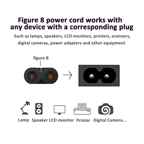 VSEER Extra Long 12 Ft 2 Prong Slot Ac Power Cord - [UL Listed] for Arris Router Modem Vizio Emerson TV Playstation 1 2 PS1 PS2 Companion 3 5 Speaker Solo 15 II TV Sound Bar