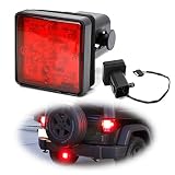 iJDMTOY Red Lens LED Tail/Brake Light Compatible With Truck SUV Trailer Class 3/4/5 2-Inch Towing Hitch Receiver, Powered By 15 Super Bright Red LED Bulbs