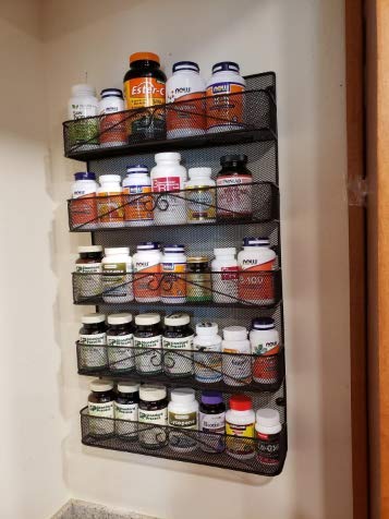 3S Spice Rack Organizer Wall Mount for Cabinet Pantry Door,Hanging Spice Shelf Full Cover,5-Tier,Black