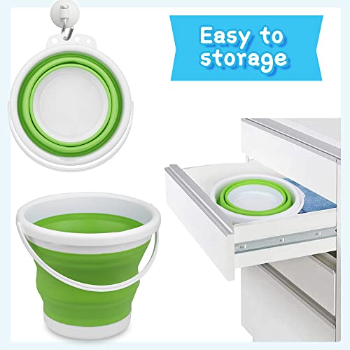 Silicone Beach Foldable Buckets Toys, 3L Jumbo Sand Pails Bucket Set