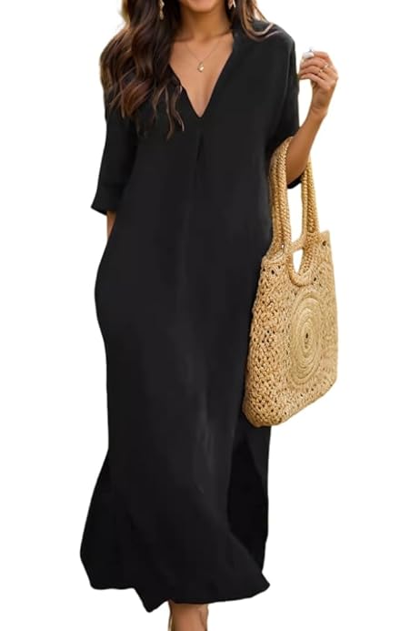 Vestido Verano Mujer Largo Vestido Largo De Lino Para Mujer Con