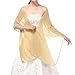 Soffte Cloud Sheer Chiffon Women Evening Shawls and Wraps for Dresses Dark Champagne