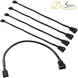 Dayree 10.5" 4 Pin PWM Fan Extension Cable Connector Case Braided Sleeved Extending Fan Cables Male to Female Compatible with 4Pin and 3pin Fan Set of 5