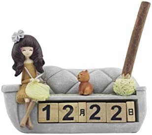 Collectible Figure, Enjoyable Life Fashion Lady Series Home Decor Accents, Zakka Style Polyresin Figurine and Sculpture, Decorative Ornaments For Vehicle, Home, Garden, Patio (Calendar A)