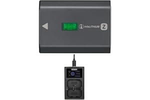 Sony Z-Series NP-FZ100 7.2V 2,280mAh Rechargeable Battery Pack Bundle with Dual USB-C Charger with LCD Display NP-FZ100 Battery (2 Items)