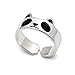 HANFLY Panda ring 925 Sterling silver Fashion Animal Jewelry Adjustable Size (US6)
