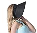 CACUSS Women's Summer Sun Hat Large Brim Visor Adjustable Nylon Buckle Packable UPF 50+ (Black)