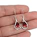 EVER FAITH Women's 925 Sterling Silver CZ Simple Teardrop Hook Dangle Earrings Red