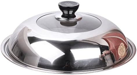 Pan Lid Transparent Tempered Glass Stainless Steel Pot Cover Wok Lid Kitchen Large Size UOMUN (Size : 30cm)