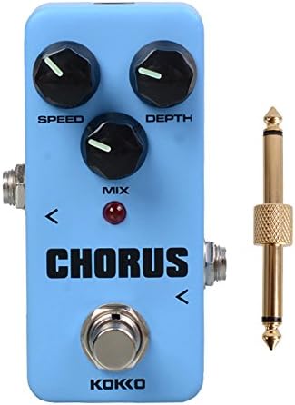 KOKKO FCH2 Mini Portable Chorus Guitar Effect Pedal With Gold Straight Pedal Connectors,MusicOne