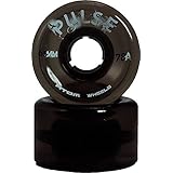 Atom Skates Pulse Outdoor Quad Roller Wheels 78A, Black, Set of 8, 65mm x 37mm