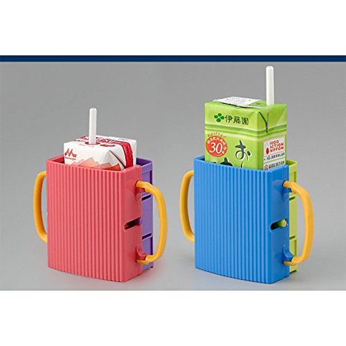 Juice Box Holder, Baby Kids Toddler Self-Helper, Adjustable, Easy to Use (Pink) - Thumbnail 2