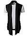 H2H Men's Shawl Collar Sleeveless Cardigan with No Button Black US L/Asia XL (KMOCASL01)