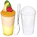 DLux 100 x 3oz Mini Dessert Cups with Lids & Spoons, Shooter - Clear Plastic Parfait Appetizer Cup - Small Reusable Cups for Tasting Party Desserts Appetizers - With Recipe Ebook