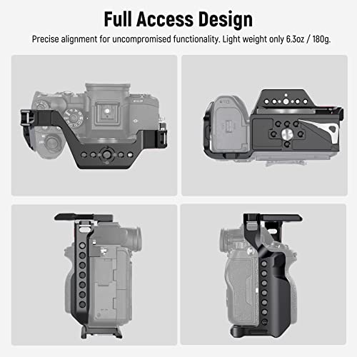 NEEWER Full Camera Cage Compatible with Sony a7 IV/a7R IV/a7S III/a1, Aluminum Alloy Video Camera Rig with Full Access/Arca Type QR Base for Quick Switch, Compatible with DJI RS Stabilizers, CA004