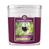 Colonial Candle 8-Ounce Scented Oval Jar Candle, Fine Merlot