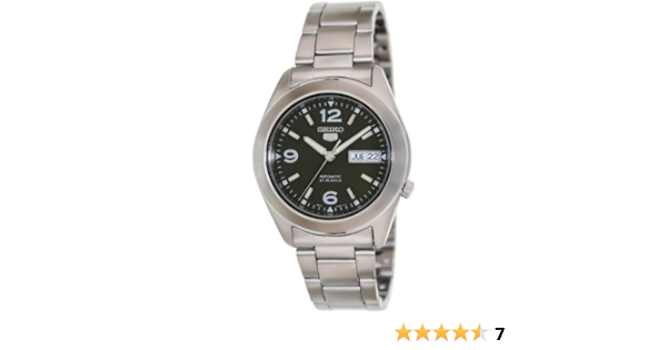 Amazon Com Seiko 5 Automatic Green Dial Stainless Stell Mens Watch Snkm75 Watches