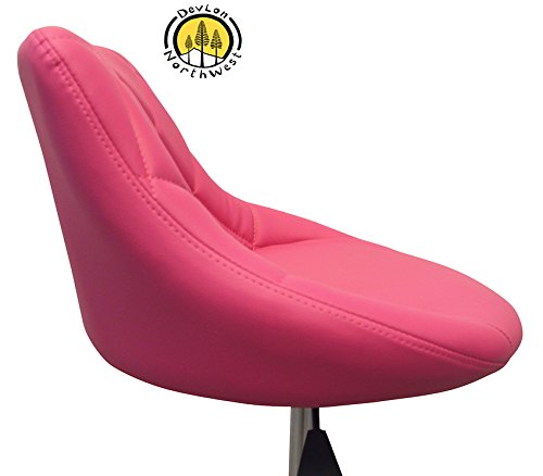 DevLon NorthWest Salon Facial Beauty Hair Pedicure Manicure Stool with Back for Medical Massage Clinic Spa Tattoo Chair Swivel Hydraulic Lift Adjustable Rolling Stool Pink - Thumbnail 2