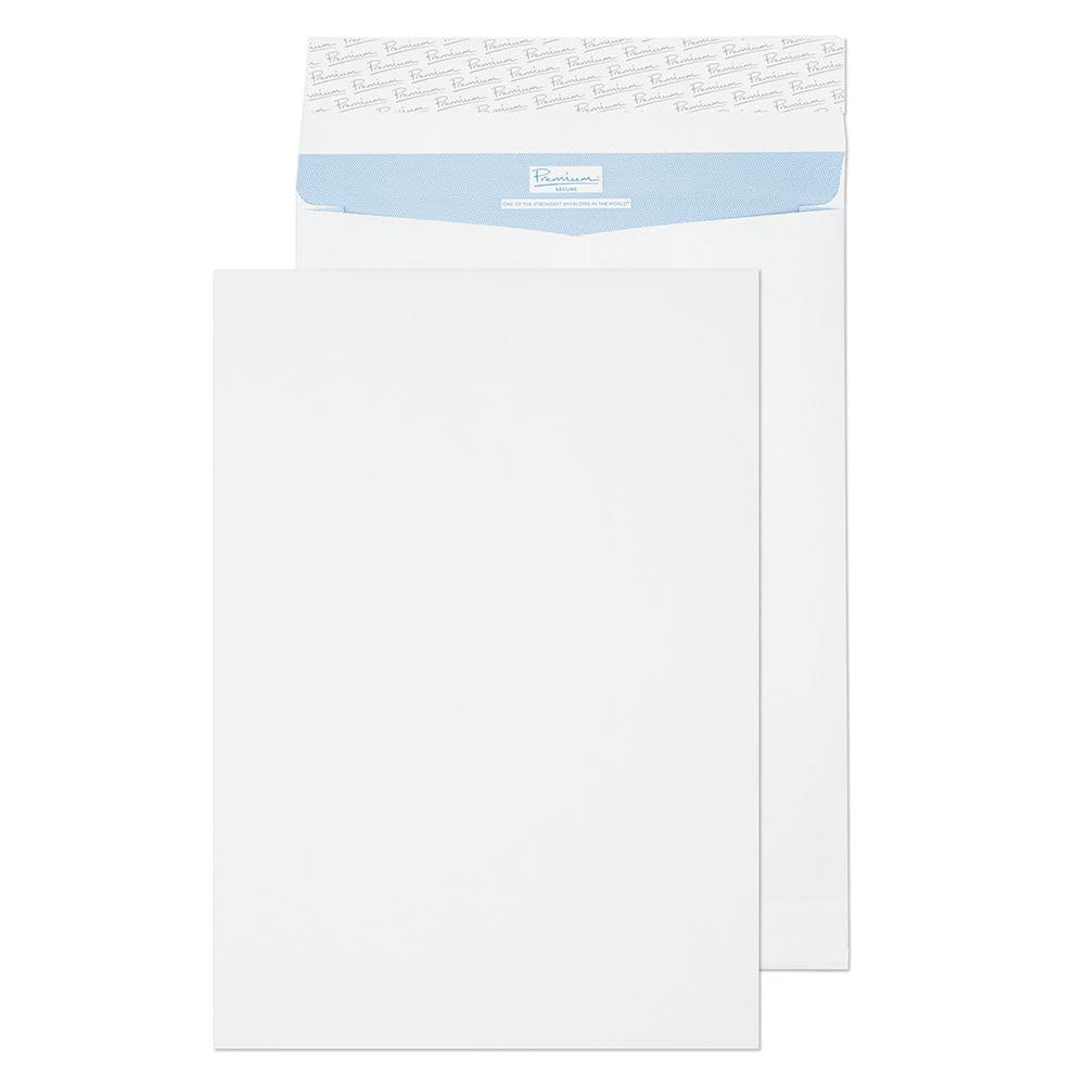 Blake Secure 125 GSM Tear Resistant Gusset Pocket Peel and Seal - White (Pack of 20)