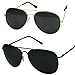 Basik Eyewear - Oversized Pilot Aviator XL Wide Frame Extra Large Sunglasses 150mm (2-Pack (1 Black & 1 Gold), Black Lens)