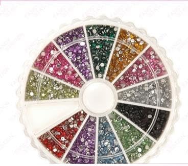 ATNails Nail Art Rhinestones Acrylic Studs Gems Coloured and Silver