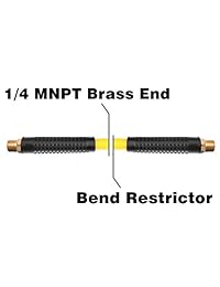 Hromee   Manguera de aire híbrida de goma y PVC, 3 8 pulgadas x 6FT con latón macizo 1 4 pulgadas industrial NPT acoplador rápido y enchufe 300PSI, color amarillo