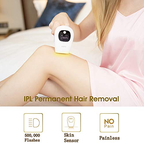 IPL Permanent Hair Removal for Women (500000 Flashes) - Painless - Skin Sensor - Laser Hair Removal Devices for Women Home Use, Remove hair for Face & Body & Bikini