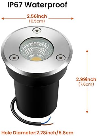 Panorama Lighting LED Effectively Lights with Connectors 6W Floor Lights IP67 Waterproof Heat White 12V-24V Low Voltage for Driveway, Deck, Step, Backyard Out of doors Lighting(8Pack with Connectors)