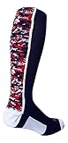 TCK Digital Camo OTC Socks (Navy/White/Red, Medium)