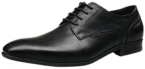 SHENBO Simple Classic Men Oxfords Shoes (11, Black)