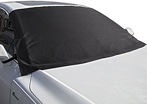 Windshield Cover for Ice and Snow Car Snow Cover Frost Rain Resistant Waterproof Windproof Dustproof Outdoor Car Covers (70"x 54" black)