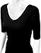 HASLRA Women's V-neck Sexy Top_95% Modal_Stretch Top (Black-S)