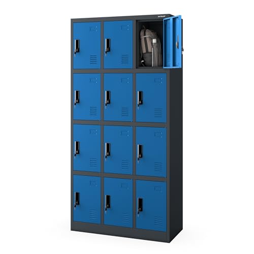 Jan Nowak Umkleideschrank Personalschrank Metall, 12 Faecher, abschliessbar